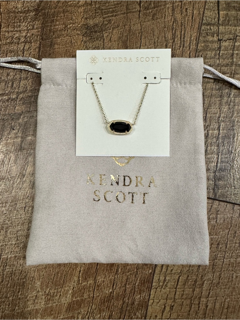 Kendra Scott Elisa Necklace in Black Opaque and Gold